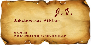 Jakubovics Viktor névjegykártya